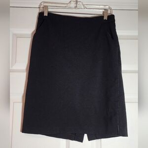 A New Day Stretchy Black Knee Length Zip Back Pencil Skirt Size 12